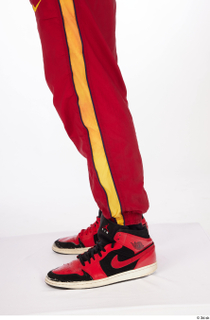 Nabil calf dressed red athletic track pants red black high-top…